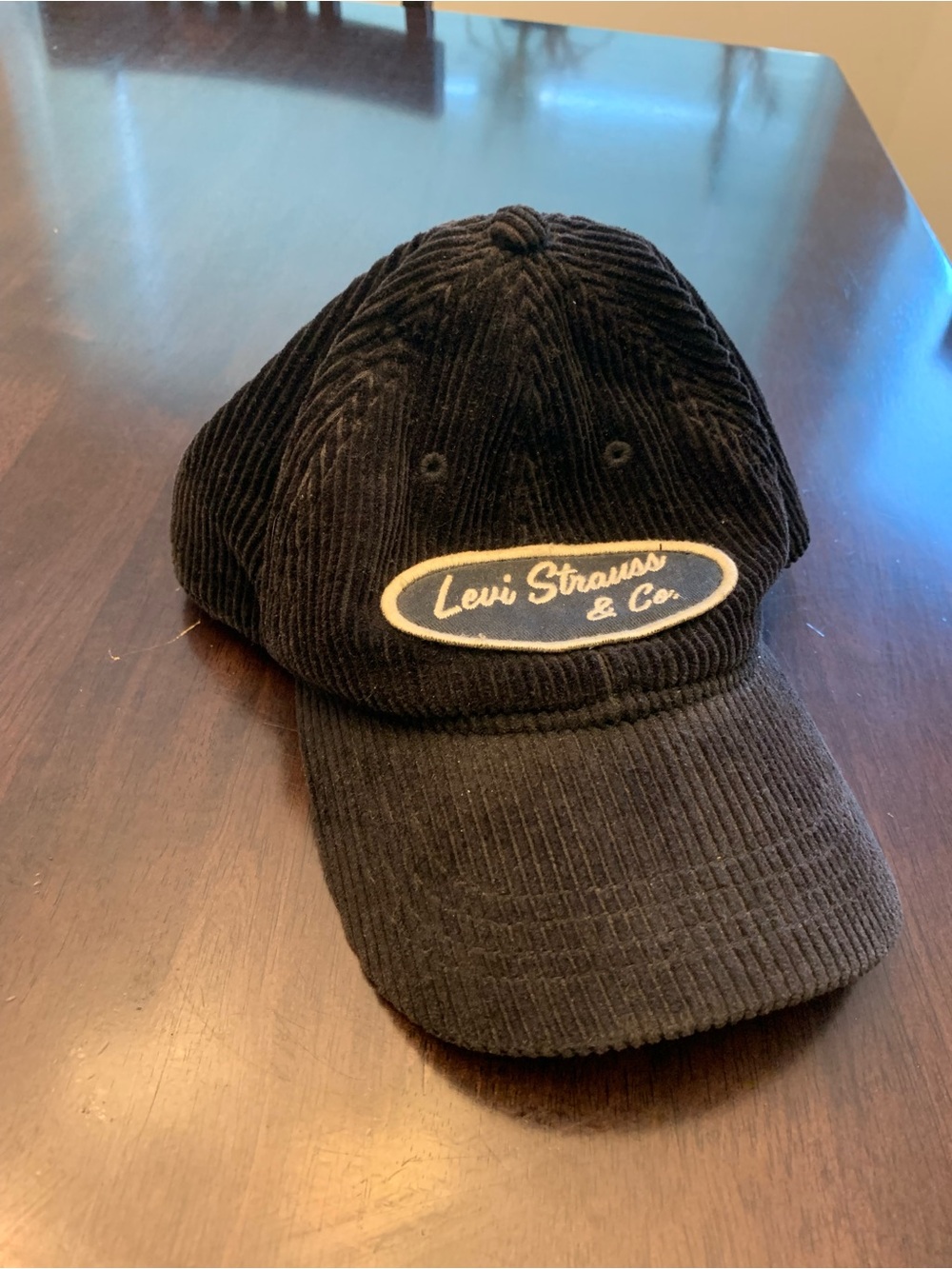 Levi's Black Corduroy Cap with White Logo Patch